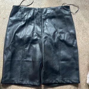 Pleather Faux leather bike shorts Blue Blush size Medium black.